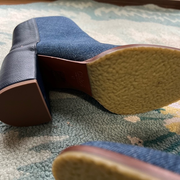 Chloe Edith Denim & Leather Short Boots - Picture 14 of 16